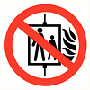 Pikt-o-Norm Pictogramme de sécurité Interdiction d'emplyer l'ascenseur en cas d'incendie