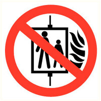 Pikt-o-Norm Pictogramme de sécurité Interdiction d'emplyer l'ascenseur en cas d'incendie