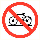 Pictogramme de sécurité accès interdit aux vélos