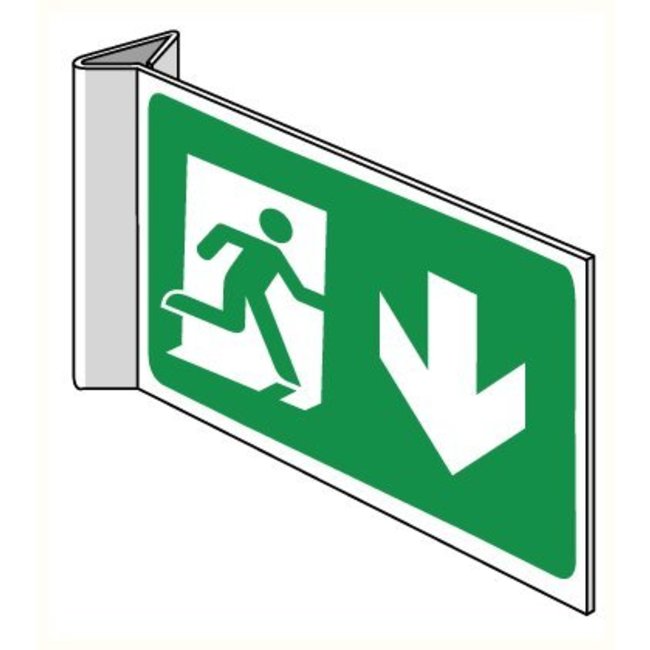 Pikt-o-Norm Pictogramme de sécurité sortie de secours en bas