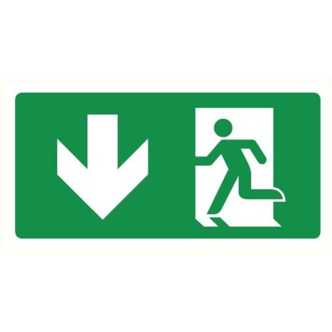 Pikt-o-Norm Pictogramme de sécurité sortie de secours en bas