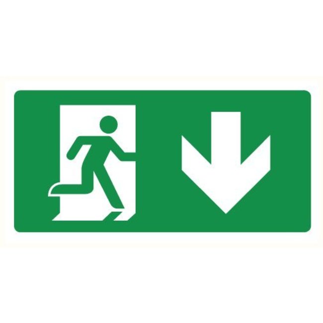 Pikt-o-Norm Pictogramme de sécurité sortie de secours en bas