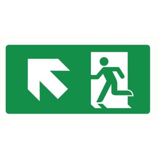 Pikt-o-Norm Pictogramme de sécurité sortie de secours en haut gauche