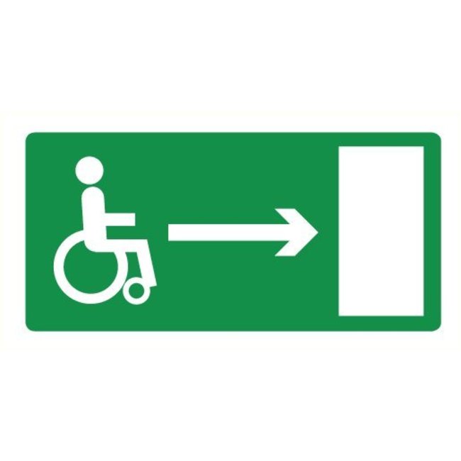 Pikt-o-Norm Pictogramme de sécurité sortie de secours fauteuil roulant droite