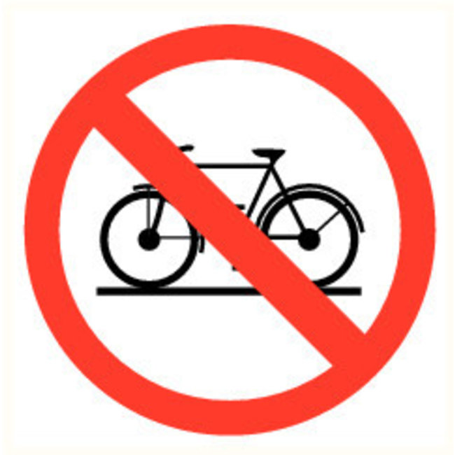 Pikt-o-Norm Pictogramme de sécurité accès interdit aux vélos