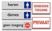 Pictogrammen tekst aanduidingen