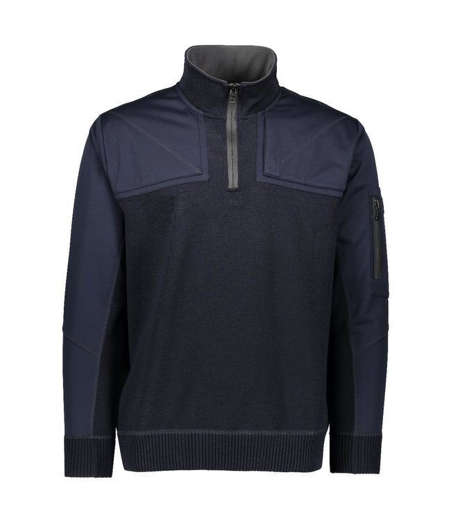 Paul & Shark Half-Zip Trui, Wol met Schouder Patch, Donkerblauw