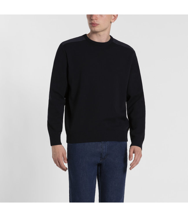 Paul & Shark Trui, Ronde-Hals, COP 1026, Donkerblauw