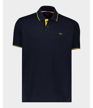 Paul & Shark Paul & Shark Polo Korte Mouw, Donkerblauw met Gele Accenten