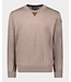 Paul & Shark Paul & Shark, Trui Merino Wol, Ronde Hals, Beige met Bruin Suede Accent