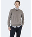 Paul & Shark Paul & Shark, Trui Merino Wol, Ronde Hals, Beige met Bruin Suede Accent