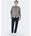 Paul & Shark Paul & Shark, Trui Merino Wol, Ronde Hals, Beige met Bruin Suede Accent