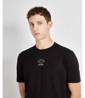 Paul & Shark Paul en Shark T-shirt Lange Mouw, Zwart met Reflective Logo op Borst