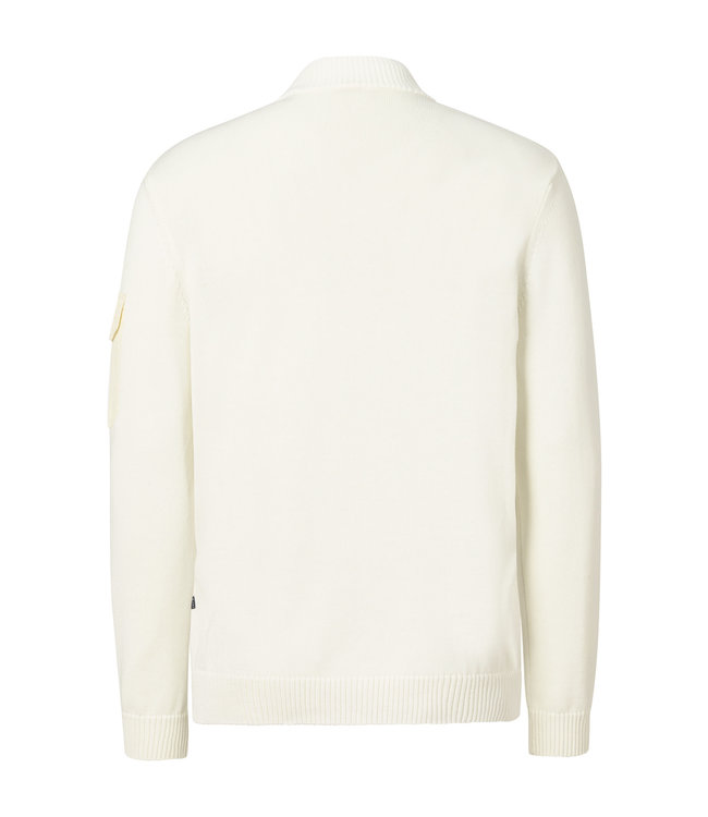 Maerz Munchen Vest met Rits, Ecru, Katoen, Patches