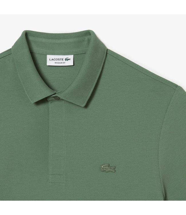 Lacoste Smart Paris, Heren Polo van Stretch Katoen Piqué , Regular Fit, Soft Groen