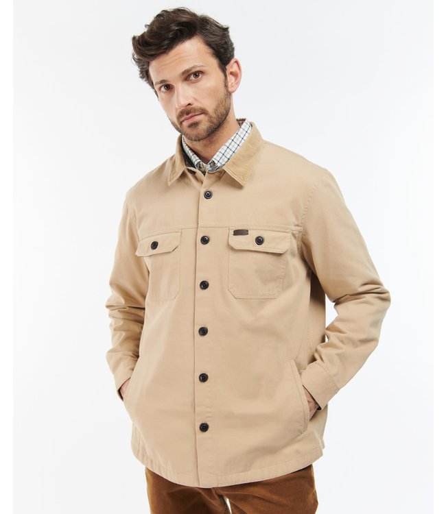 Barbour Overshirt, Lichtbeige, Light Stone, Knoopsluiting