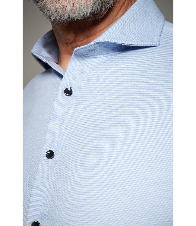 Desoto Luxury Line Overhemd, Supima Jersey Katoen, Lichtblauw,  Cutaway Kraag