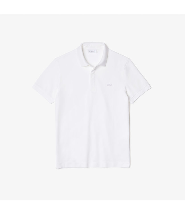 Lacoste Smart Paris, Heren Polo van Stretch Katoen Piqué , Regular Fit, Wit