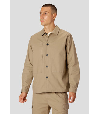 Clean Cut Copenhagen Clean Cut Copenhagen,  Heren Overshirt, Khaki, Knoop Sluiting