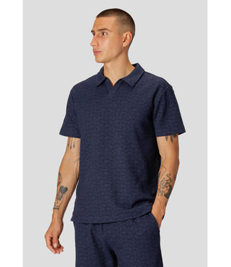 Clean Cut Copenhagen Clean Cut Copenhagen Polo, Donkerblauw, Korte Mouw, Knooploze Kraag