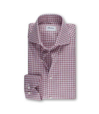 Stenstroms Stenstroms, Katoenen Overhemd, Lange Mouw, Zacht Roze Geruit,  Slimline