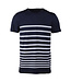 Stenstroms T-Shirt, Katoen, Korte Mouw, Blauw met Wit Gestreept