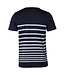 Stenstroms T-Shirt, Katoen, Korte Mouw, Blauw met Wit Gestreept