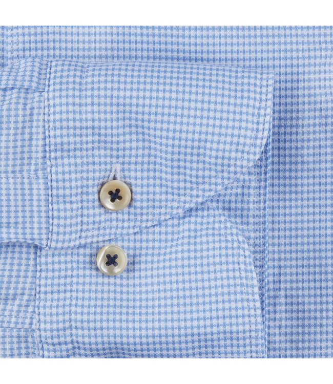 Stenstroms Overhemd, Casual, Katoen, Lange Mouw, Lichtblauw Micro Print,  Slimline