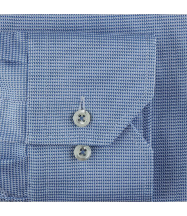 Stenstroms Overhemd, Katoen, Lange Mouw, Lichtblauw Micro Dessin, Slimline