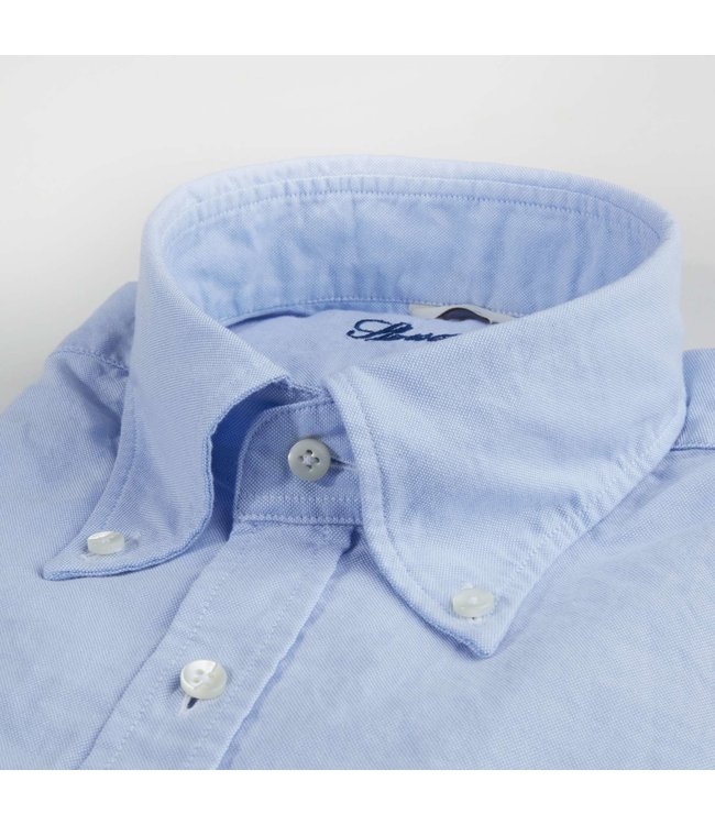 Stenstroms Overhemd, Casual, Katoen, Oxford, Lange Mouw, Lichtblauw, New Slimline