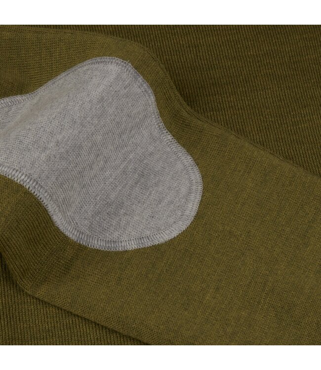 Stenstroms Stenstroms, Trui, Ronde Hals, Merino Wol, Mosgroen, Elleboog Patch