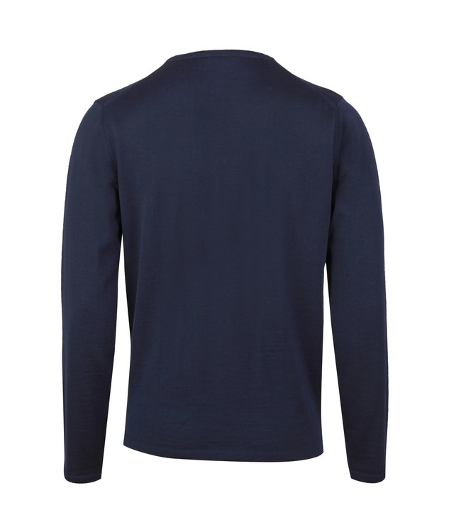 Stenstroms Trui, Ronde Hals, Merino Wol, Donkerblauw