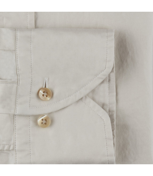 Stenstroms Overhemd, Katoen, Lange Mouw, Beige, Slimline