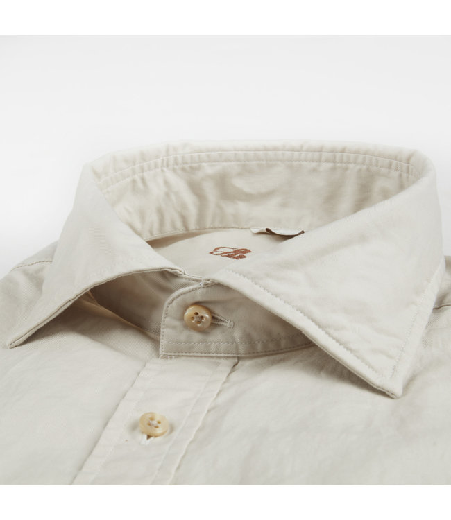 Stenstroms Overhemd, Katoen, Lange Mouw, Beige, Slimline