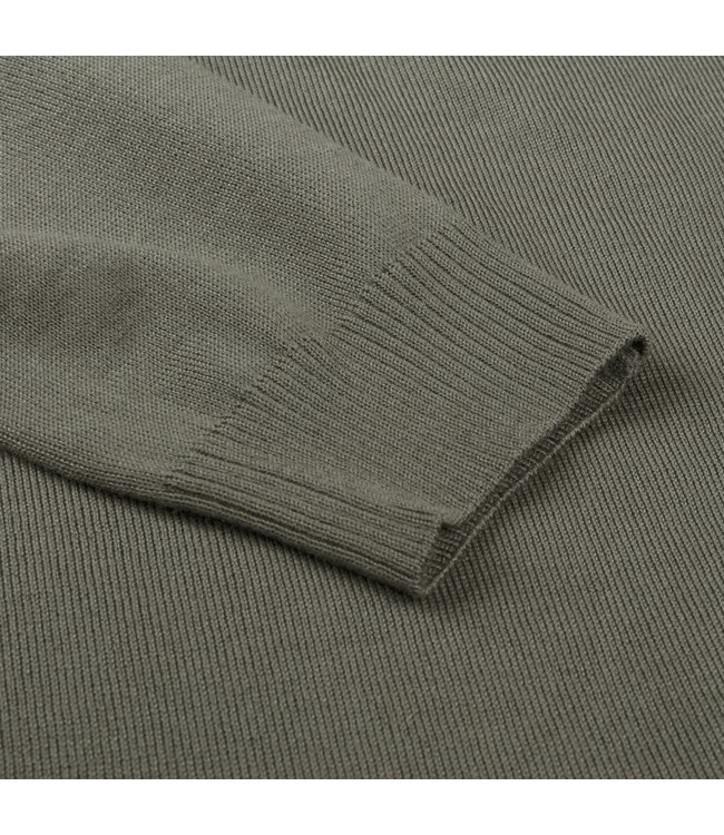 Stenstroms Trui, Half-Zip, Merino Wol, Soft Mosgroen
