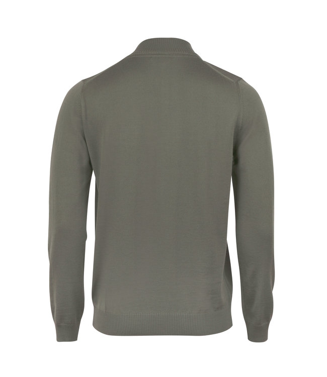 Stenstroms Trui, Half-Zip, Merino Wol, Soft Mosgroen