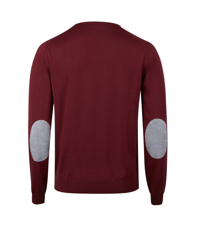 Stenstroms Trui, Ronde Hals, Merino Wol, Steenrood