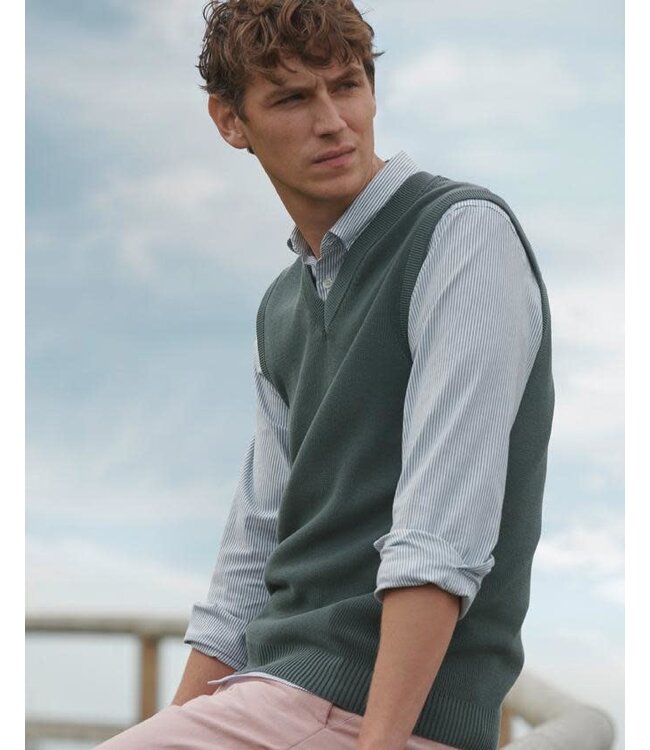 Maerz Munchen Maerz Munchen, Spencer, Slip-over,  Merino Wol,  Zeegroen