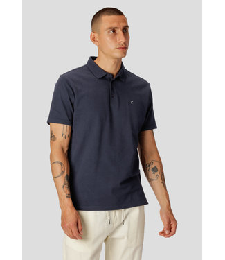 Clean Cut Copenhagen Clean Cut Copenhagen, Stretch Katoen Polo, Korte Mouw, Donkerblauw