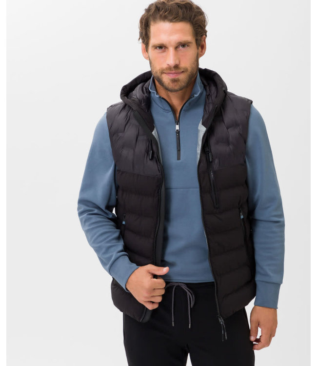 Brax Brax Bodywarmer met Capuchon, Zwart
