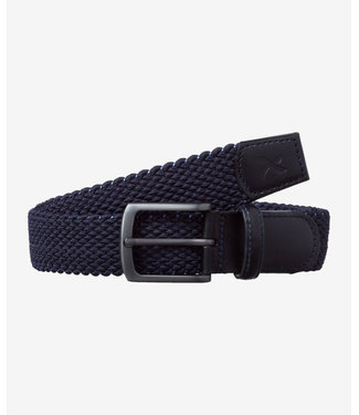 Brax Brax Gevlochten Riem, Donkerblauw met Zwart Leren Accenten