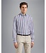 Paul & Shark Overhemd, Katoen, Blauw/Beige/Bruin Gestreept