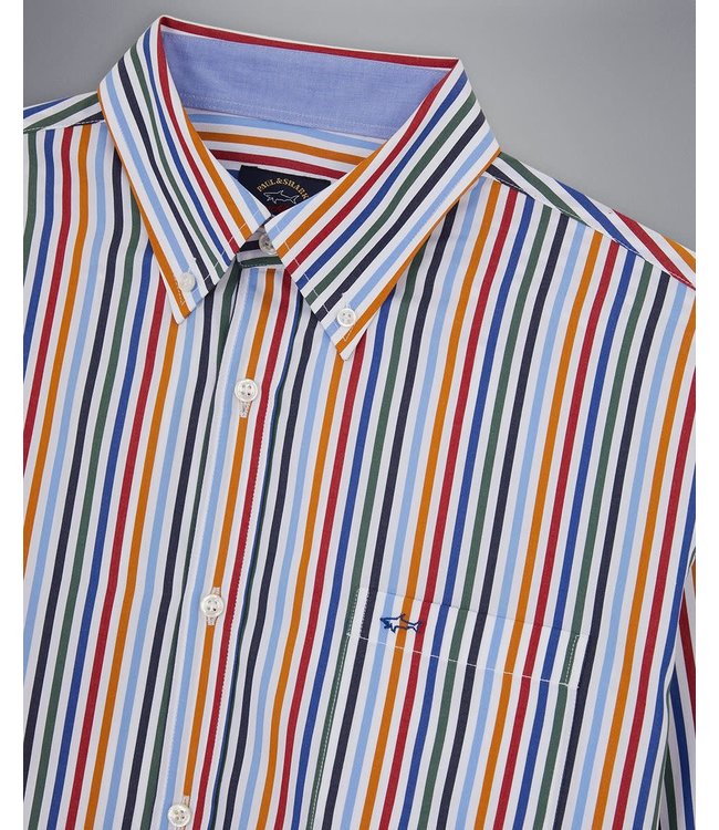 Paul & Shark Overhemd, Katoen, Multicolour Gestreept