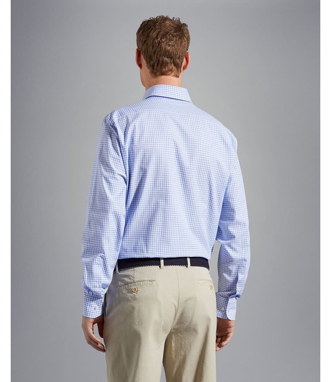 Paul & Shark Overhemd, Lange Mouw, Wit, Lichtblauw Geruit