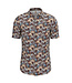 Desoto Jersey Overhemd/Shirt, Korte Mouw, Button Down Kraag, Palm Print