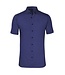 Desoto Jersey Overhemd/Shirt, Korte Mouw, Button Down Kraag, Piqué Cobaltblauw