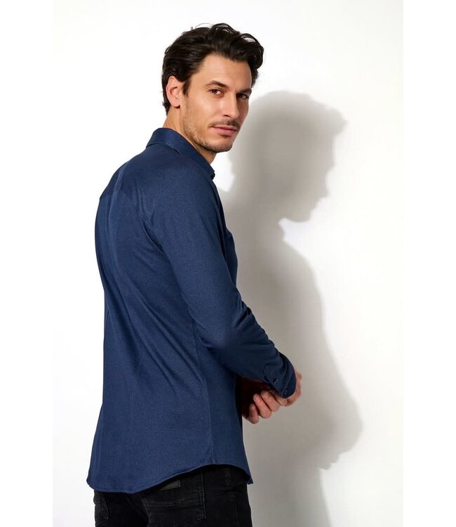 Desoto Heren Overhemd, Lange Mouw, Denim Look, Kent Kraag