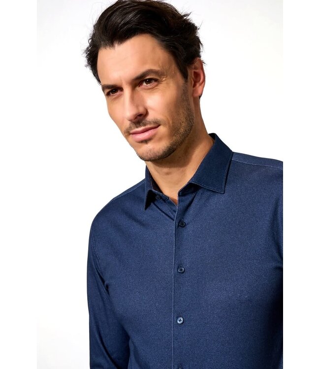 Desoto Heren Overhemd, Lange Mouw, Denim Look, Kent Kraag