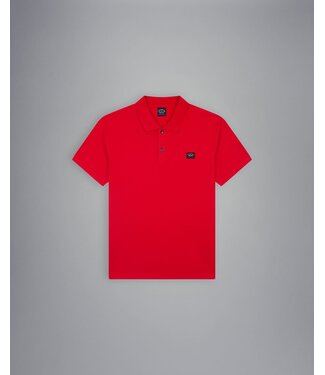 Paul & Shark Paul & Shark,  Heren Polo, Korte Mouw, Piqué Katoen met Logo Patch op de Borst, Rood