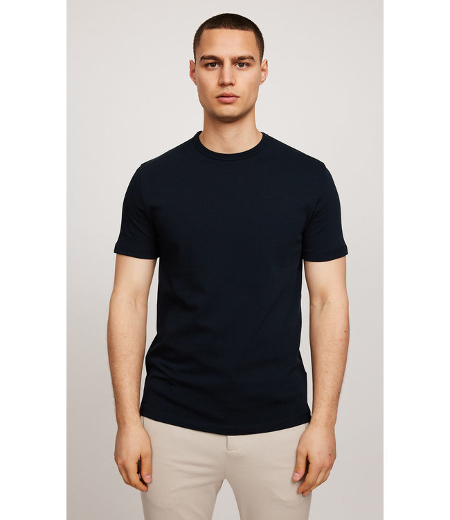 Kiefermann Katoenen T-Shirt, Korte Mouw, Model Richard, Kleur Dark Navy